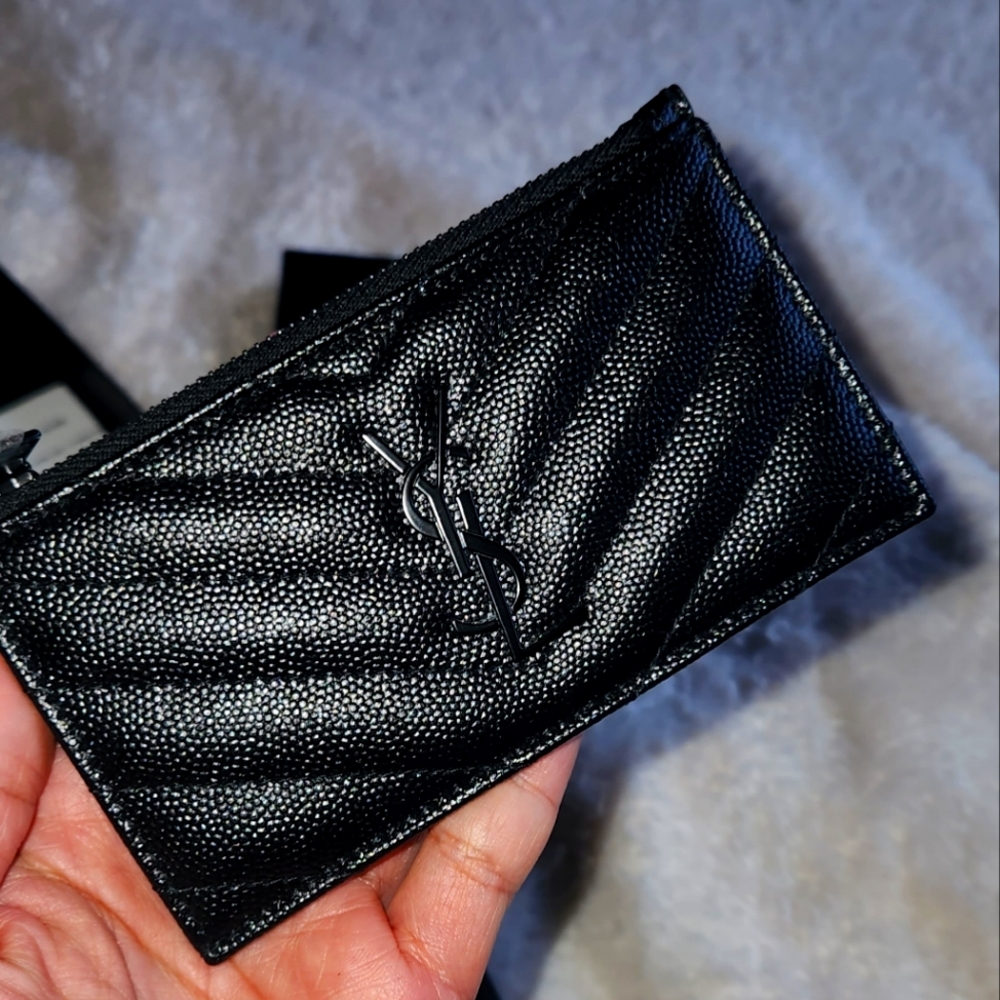 YSL Cassandre Card Zipper Wallet